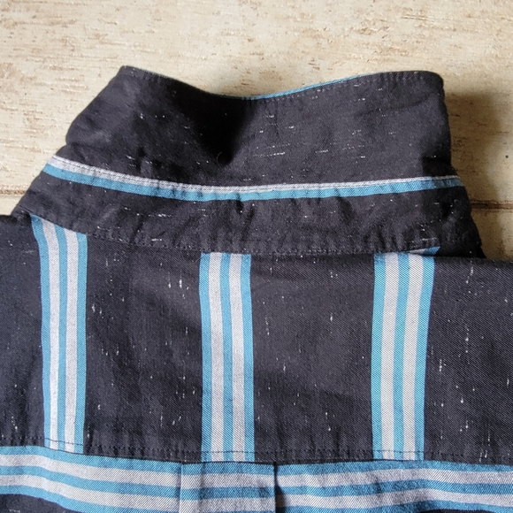 Original Penguin Long Sleeve Casual Button Down Blue Striped Men's XL - Picture 15 of 16